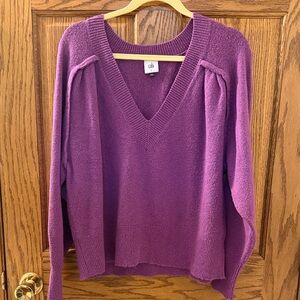 CAbi Women's Deep Purple V-Neck Sweater